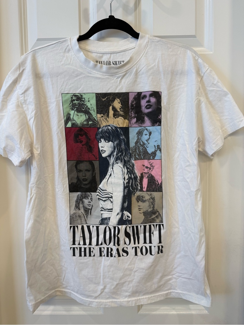 Taylor Swift White Short Sleeve 'The Eras Tour' Multicolor Grid Tee